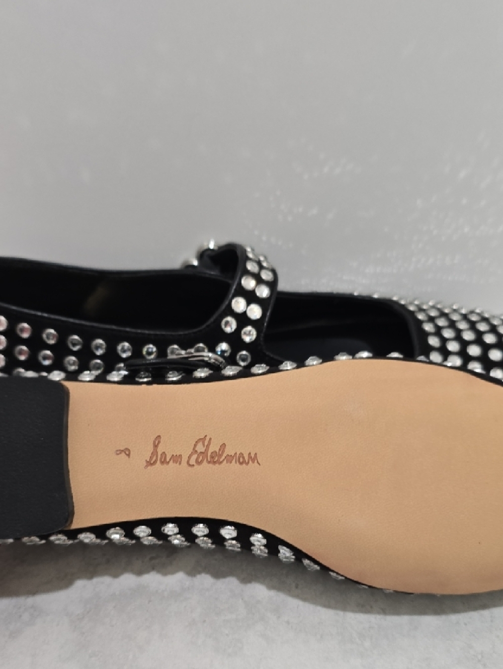 Sam Edelman Black Studded Mary Jane Flats - Picture 3 of 3